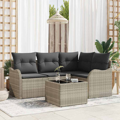 Set Divano da Giardino Grigio chiaro polyrattan | homemem39