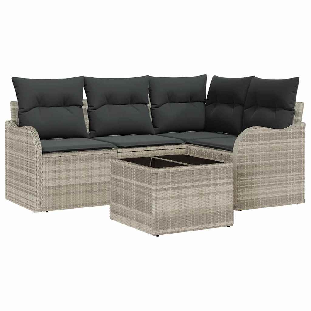 Set Divano da Giardino Grigio chiaro polyrattan | homemem39