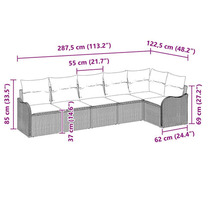 Set Divano da Giardino Grigio chiaro polyrattan | homemem39