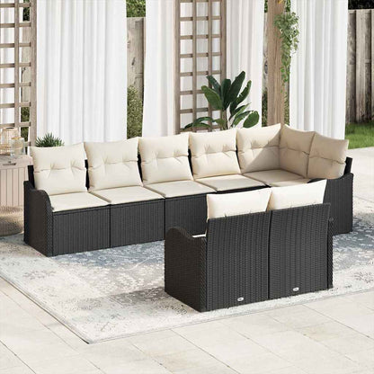 Set Divano da Giardino 8 pcs Nero polyrattan | homemem39