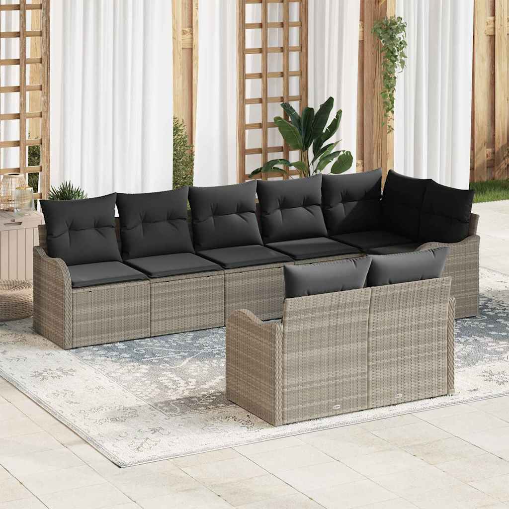 Set Divano da Giardino Grigio chiaro polyrattan | homemem39