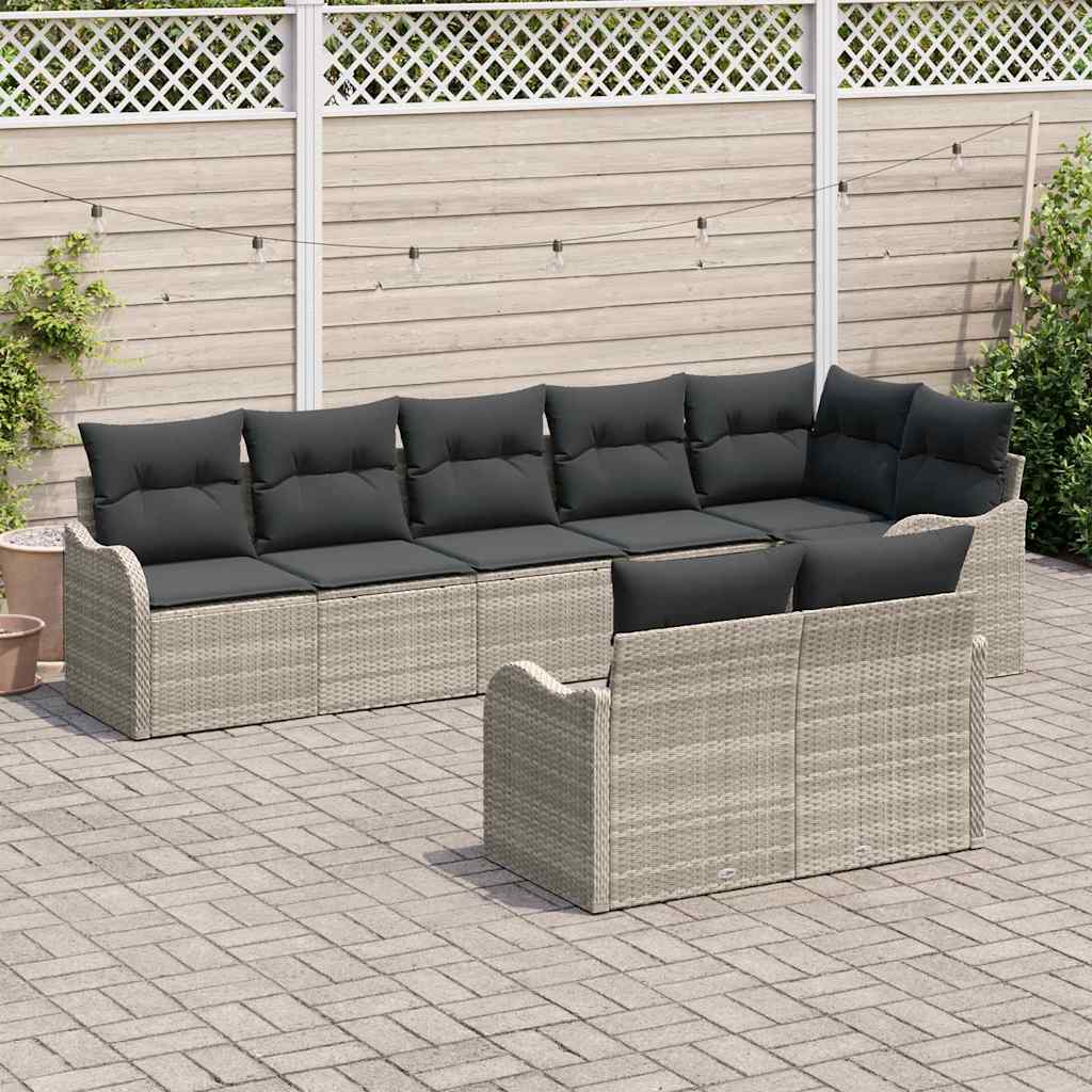 Set Divano da Giardino Grigio chiaro polyrattan | homemem39
