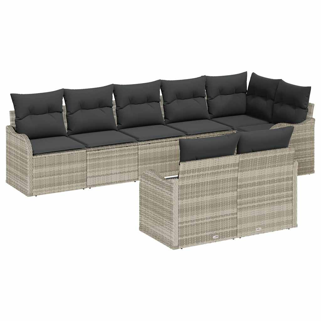 Set Divano da Giardino Grigio chiaro polyrattan | homemem39