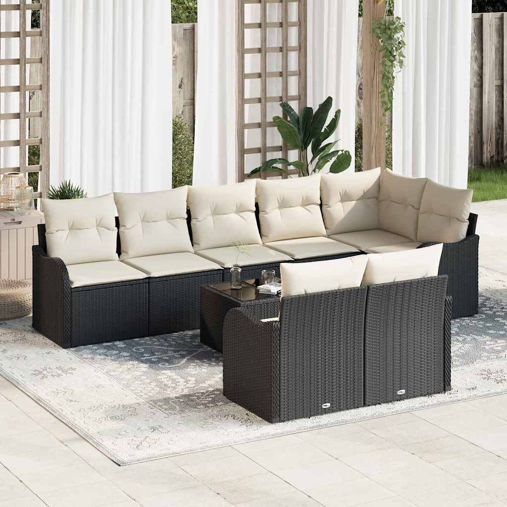 Set Divano da Giardino Nero polyrattan | homemem39