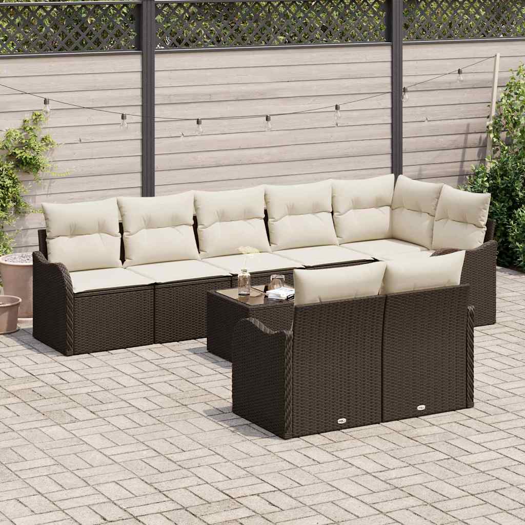Set Divano da Giardino Marrone polyrattan | homemem39