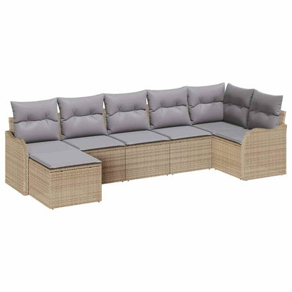 Set Divano da Giardino 7 pcs Beige polyrattan | homemem39