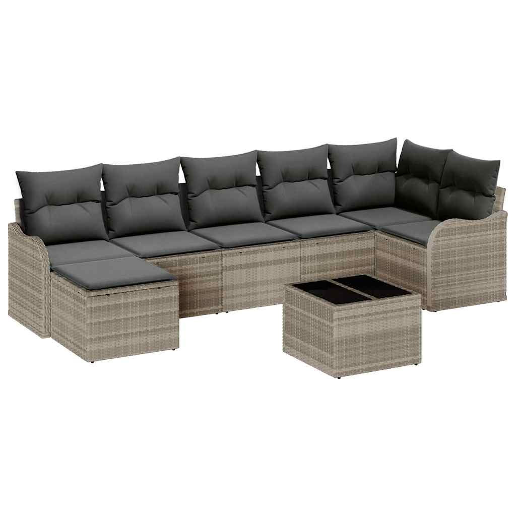 Set Divano da Giardino Grigio chiaro polyrattan | homemem39