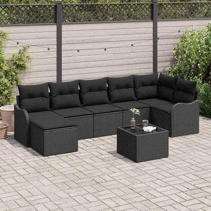 Set Divano da Giardino Nero polyrattan | homemem39