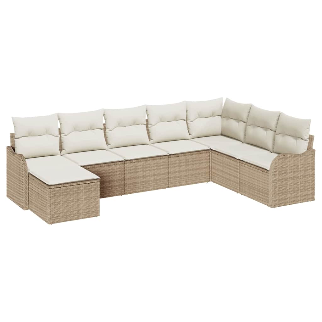 Set Divano da Giardino 8 pcs Beige polyrattan | homemem39