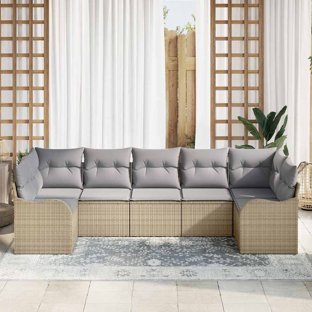 Set Divano da Giardino Beige polyrattan | homemem39