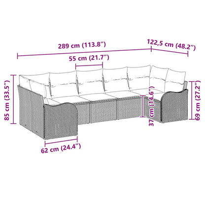 Set Divano da Giardino 7 pcs Grigio chiaro Poly Rattan | homemem39
