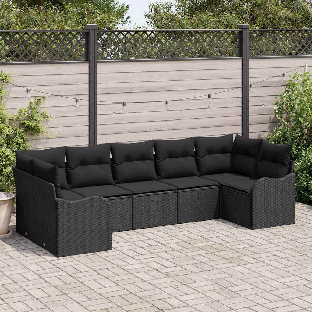 Set Divano da Giardino Nero polyrattan | homemem39