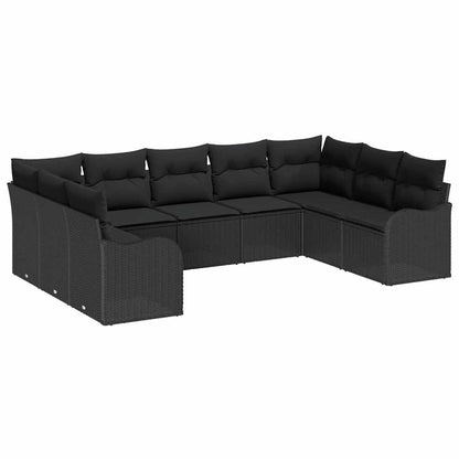 Set Divano da Giardino Nero polyrattan | homemem39