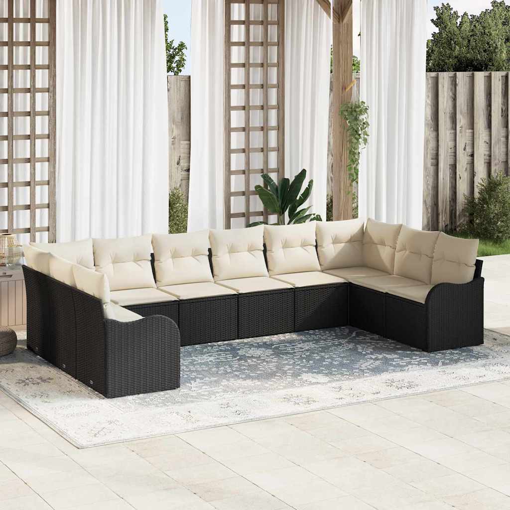 Set Divano da Giardino Nero 344 x 177,5 x 85 cm polyrattan | homemem39