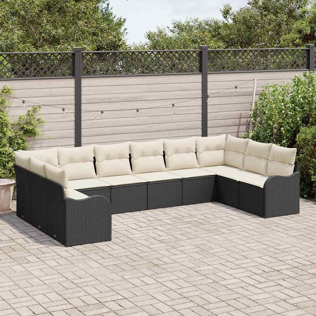Set Divano da Giardino Nero 344 x 177,5 x 85 cm polyrattan | homemem39