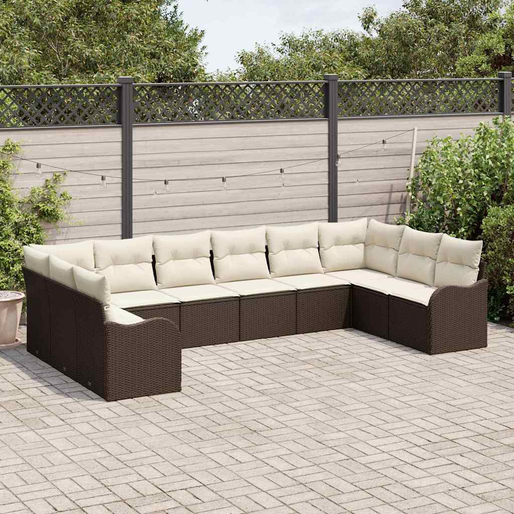 Set Divano da Giardino Marrone 344 x 177,5 x 85 cm polyrattan | homemem39