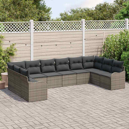 Set Divano da Giardino Grigio 344 x 177,5 x 85 cm polyrattan | homemem39