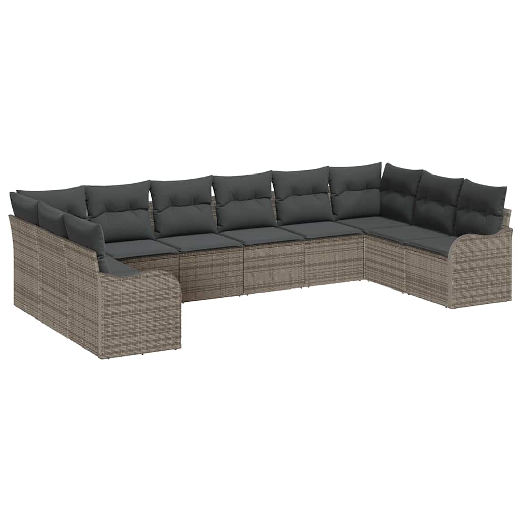 Set Divano da Giardino Grigio 344 x 177,5 x 85 cm polyrattan | homemem39