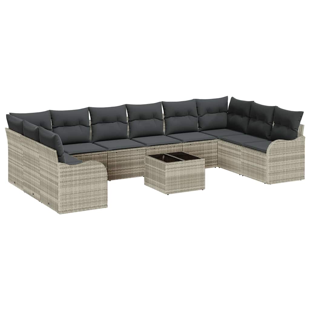Set Divano da Giardino Grigio chiaro 55 x 55 x 37 cm polyrattan | homemem39