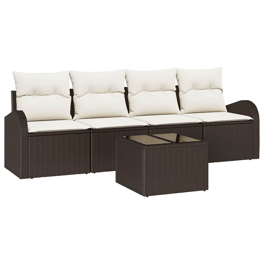 Set Divano da Giardino 5 pcs Marrone 55 x 55 x 37 cm