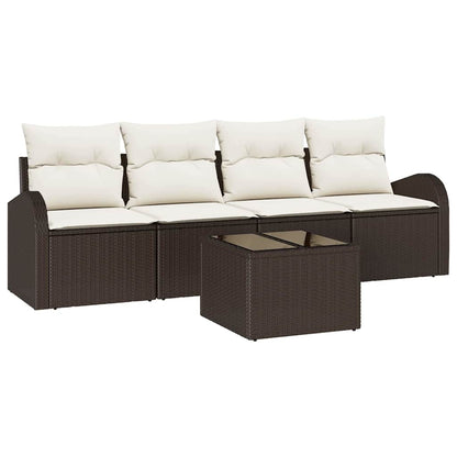 Set Divano da Giardino 5 pcs Marrone 55 x 55 x 37 cm