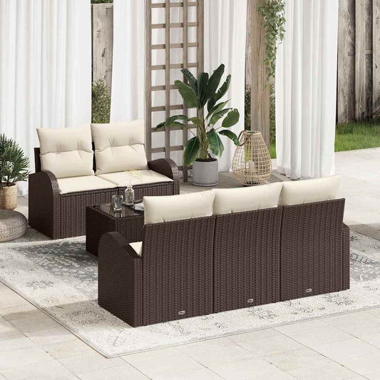Set Divano da Giardino 6 pcs Marrone 55 x 55 x 37 cm