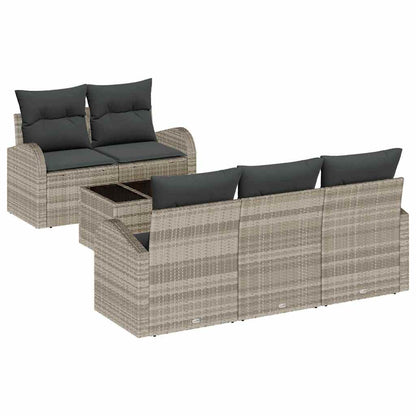 Set Divano da Giardino 6 pcs Grigio chiaro 55 x 55 x 37 cm