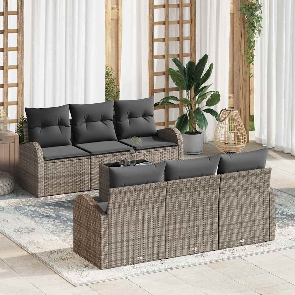 Set Divano da Giardino Grigio 55 x 55 x 37 cm polyrattan