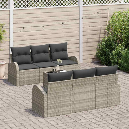 Set Divano da Giardino 7 pcs Grigio chiaro 55 x 55 x 37 cm