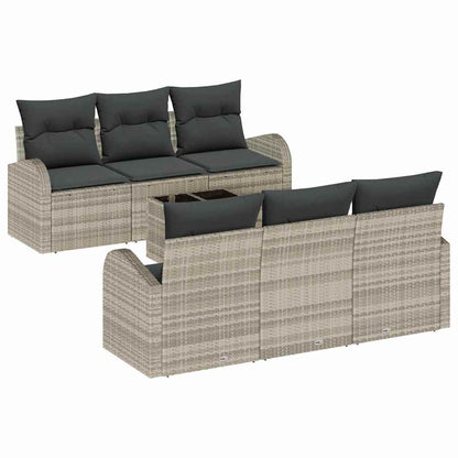Set Divano da Giardino 7 pcs Grigio chiaro 55 x 55 x 37 cm