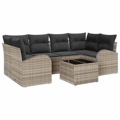 Set Divano da Giardino 7 pcs Grigio chiaro 55 x 55 x 37 cm