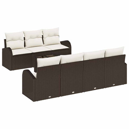 Set Divano da Giardino 8 pcs Marrone 55 x 55 x 37 cm polyrattan