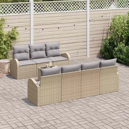 Set Divano da Giardino 8 pcs Beige 55 x 55 x 37 cm polyrattan