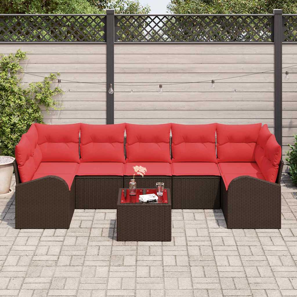 Set Divano da Giardino Marrone e Rosso 55 x 55 x 37 cm | homemem39