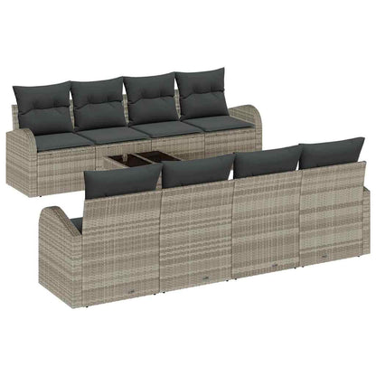 Set Divano da Giardino 7 pcs Grigio chiaro 55 x 55 x 37 cm
