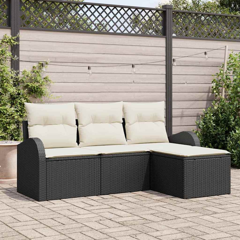 Set Divano da Giardino Nero polyrattan | homemem39