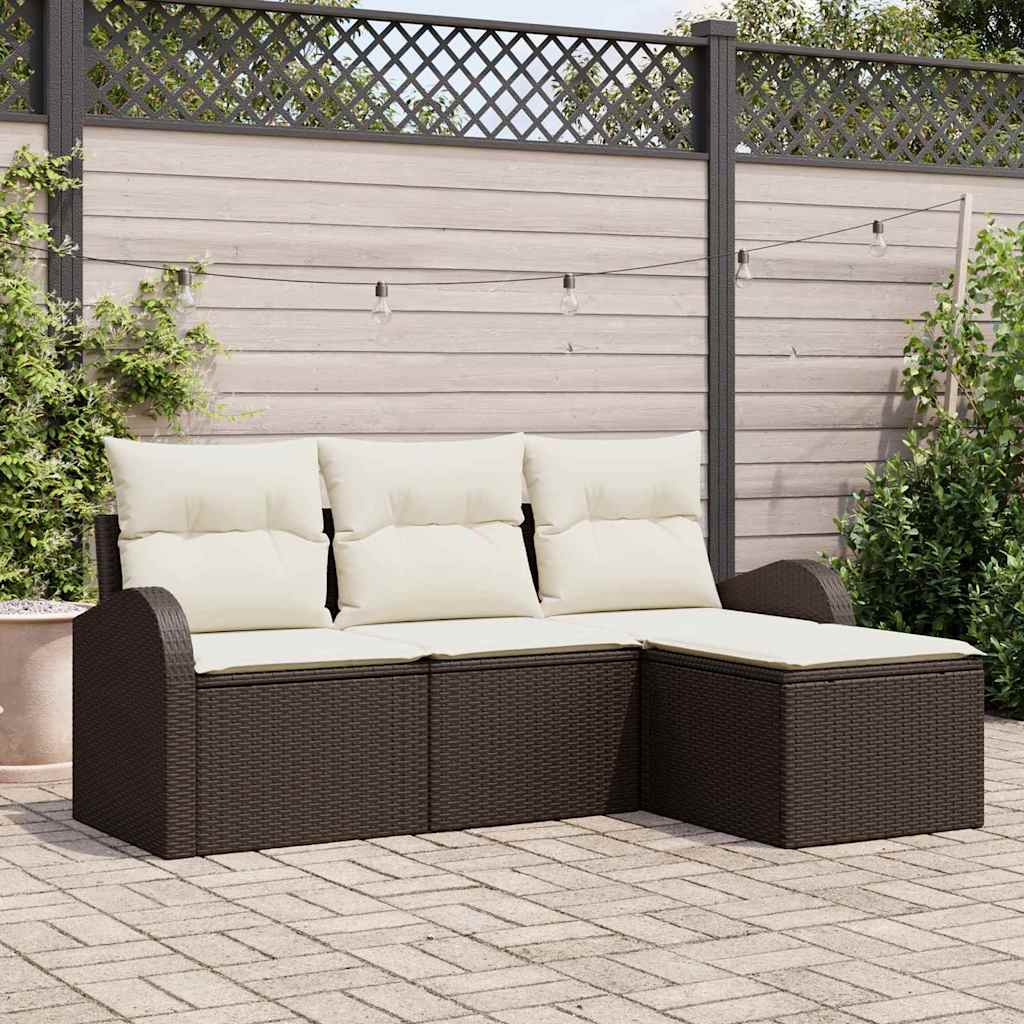 Set Divano da Giardino Marrone polyrattan | homemem39