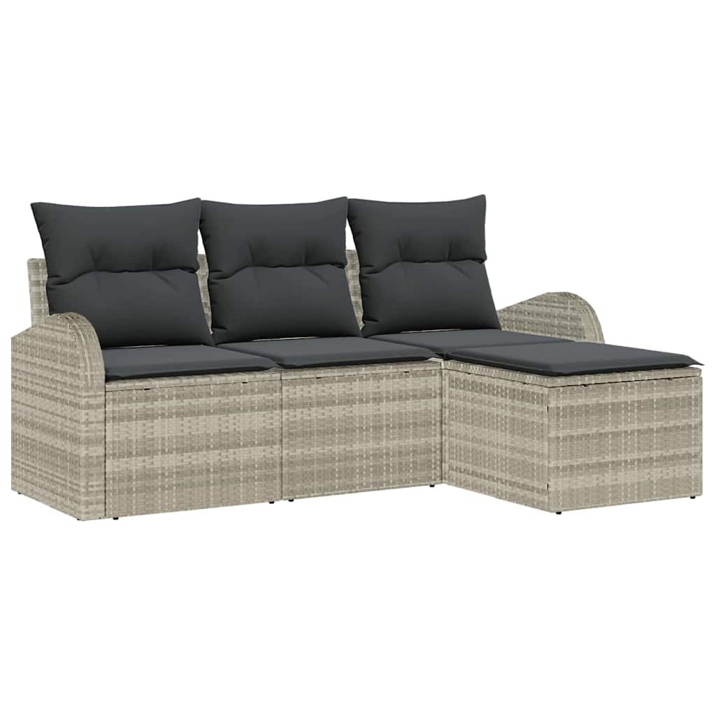 Set Divano da Giardino Grigio chiaro polyrattan | homemem39