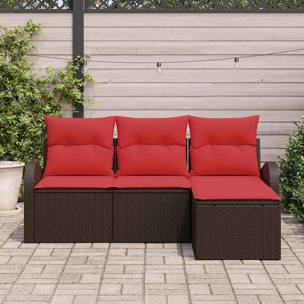 Set Divano da Giardino Marrone polyrattan | homemem39