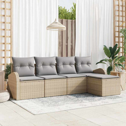 Set Divano da Giardino 5 pcs Beige polyrattan | homemem39