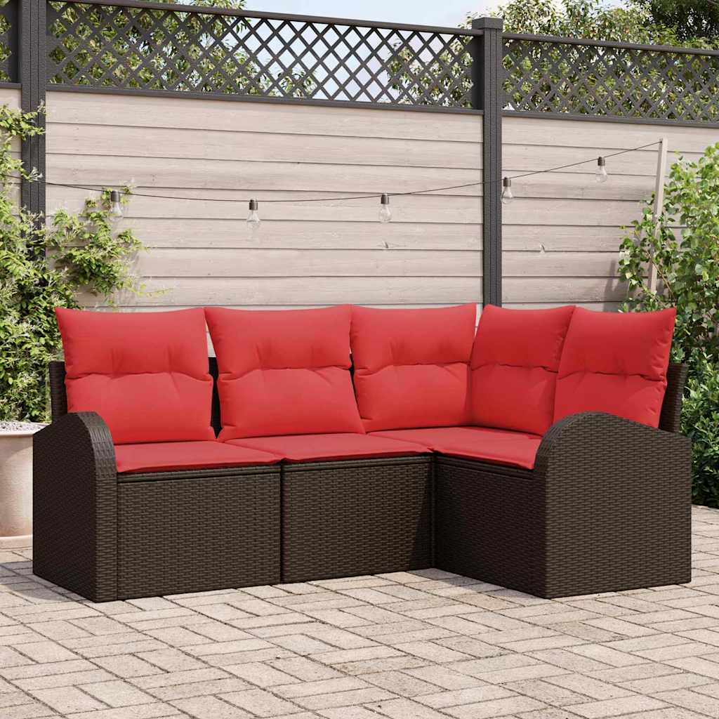 Set Divano da Giardino Marrone polyrattan | homemem39