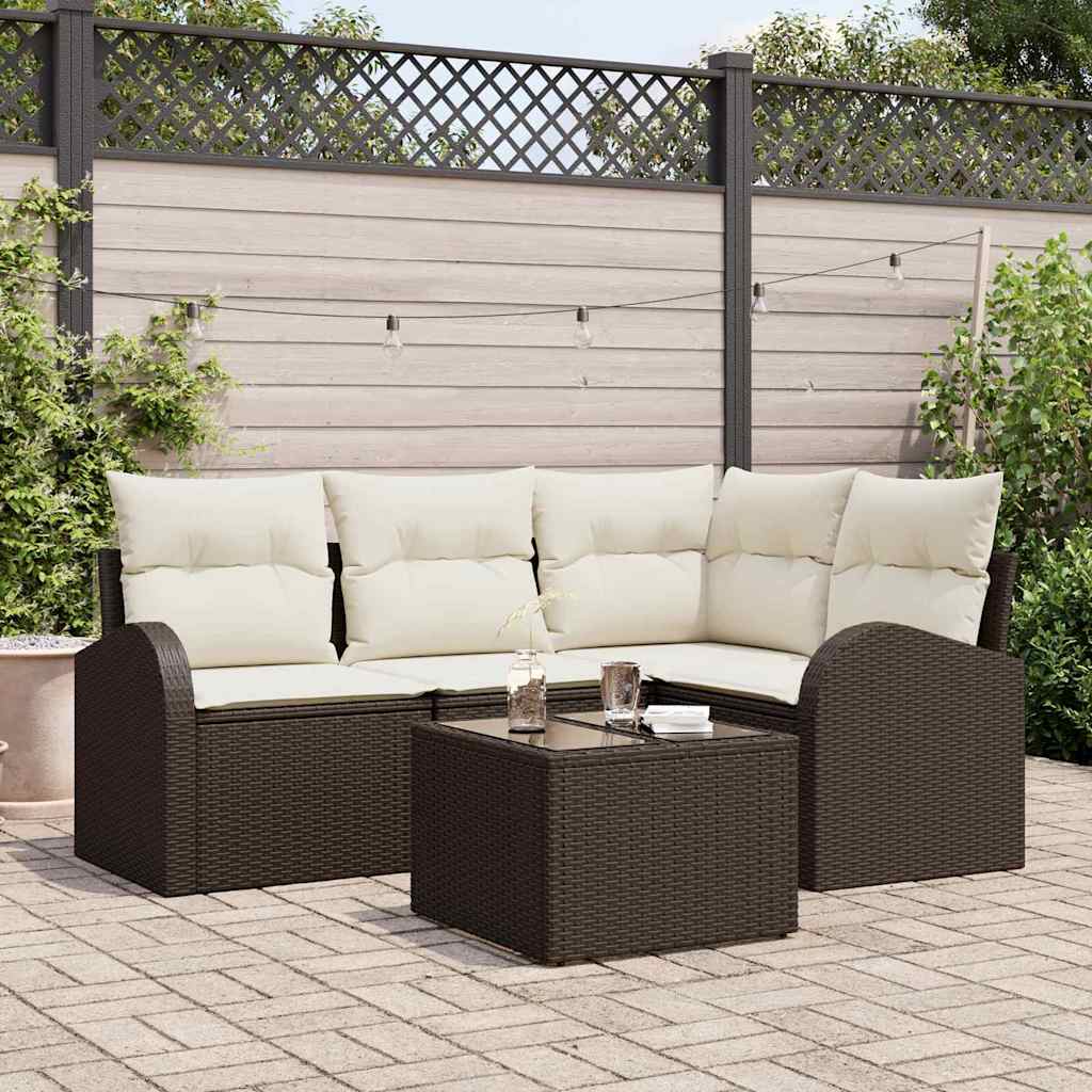 Set Divano da Giardino Marrone polyrattan | homemem39
