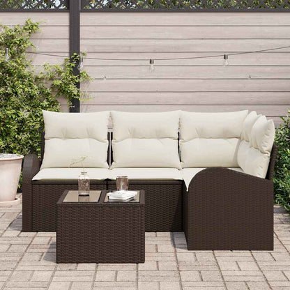 Set Divano da Giardino Marrone polyrattan | homemem39