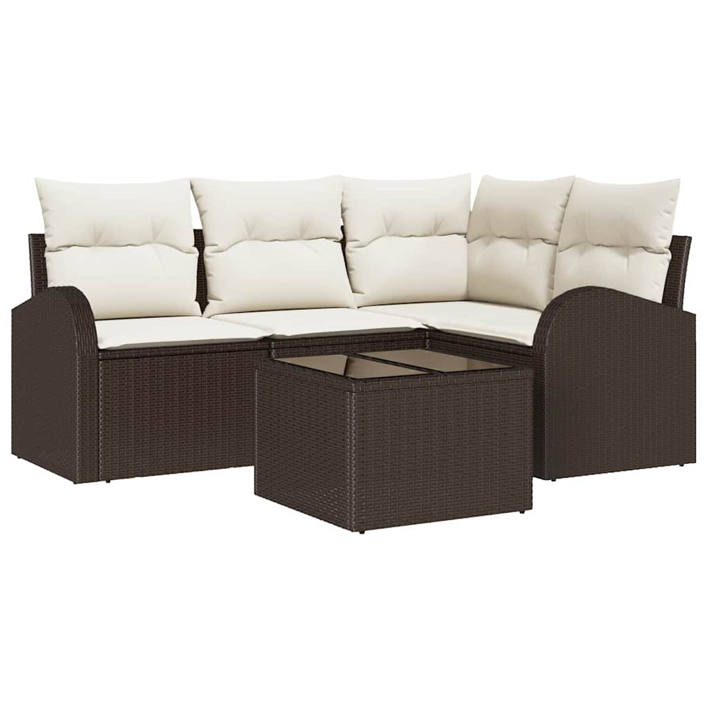 Set Divano da Giardino Marrone polyrattan | homemem39