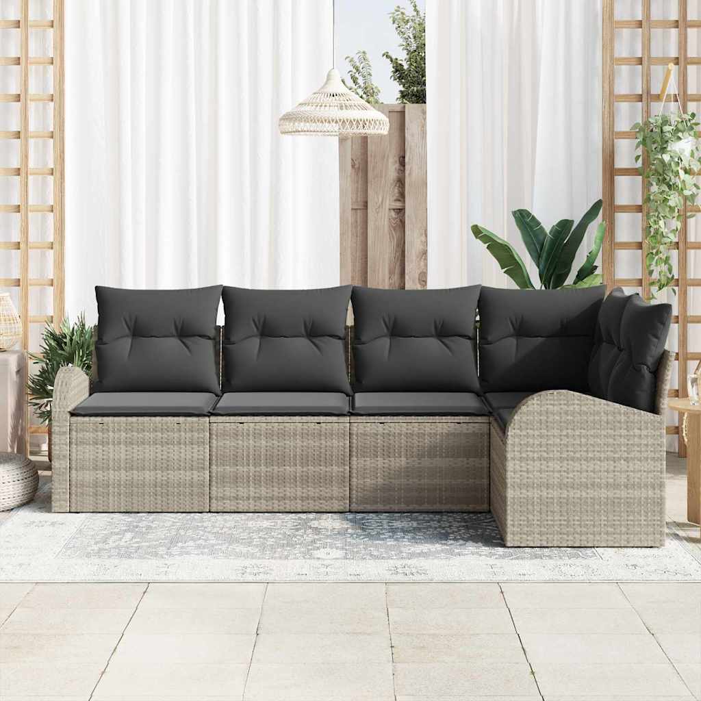 Set di divani con cuscino Grigio chiaro Poliestere | homemem39