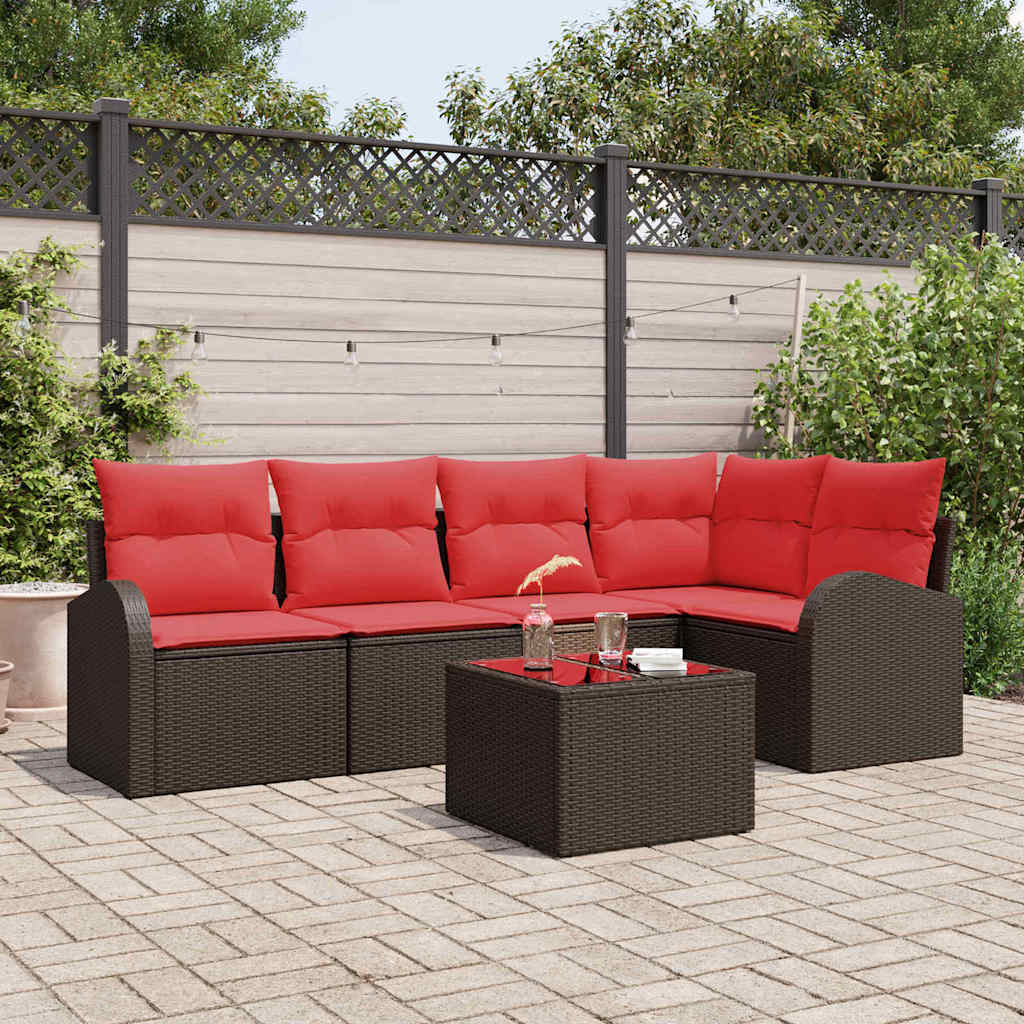 Set Divano da Giardino Marrone polyrattan | homemem39