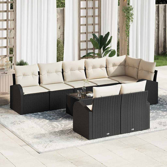 Set Divano da Giardino 9 pcs 289 x 124 x 85 cm Poly Rattan