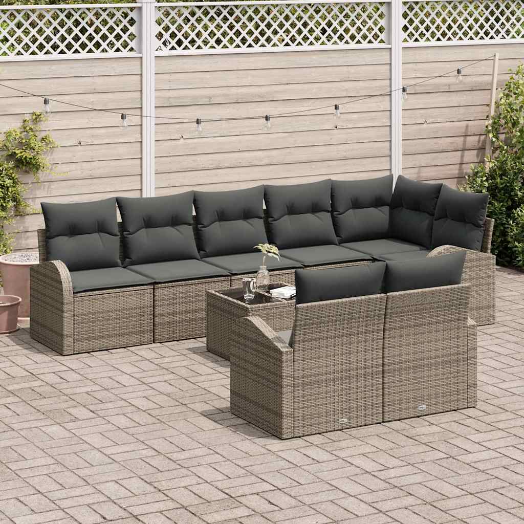 Set Divano da Giardino Grigio 55 x 55 x 37 cm polyrattan | homemem39