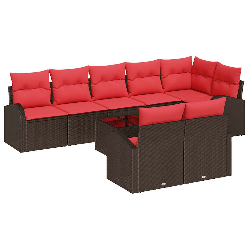 Set Divano da Giardino 9 pcs Marrone polyrattan | homemem39