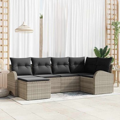 Set Divano da Giardino Grigio chiaro polyrattan | homemem39